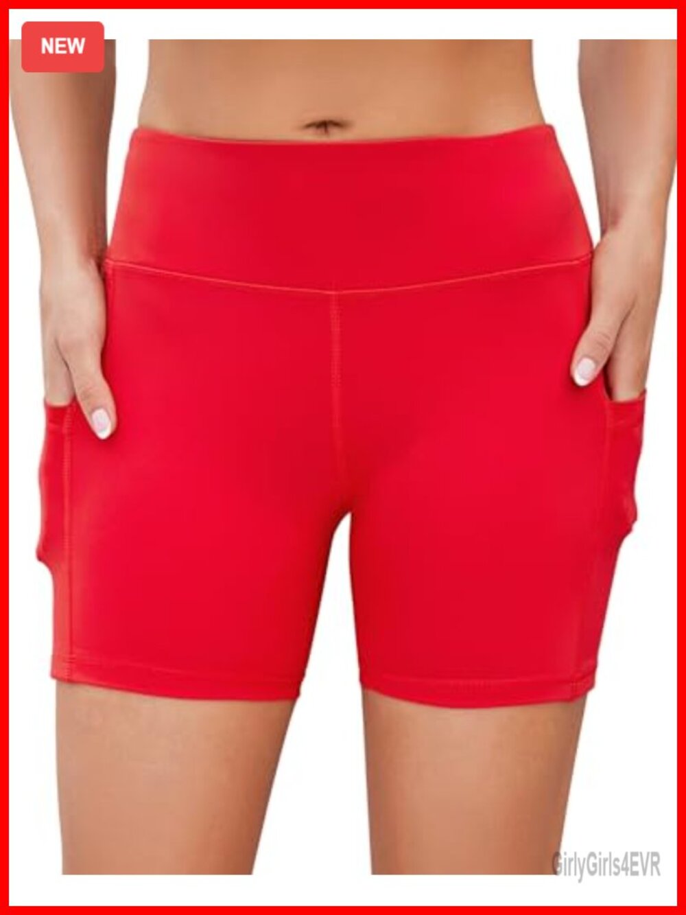 High Waisted Biker Yoga Shorts with Pockets